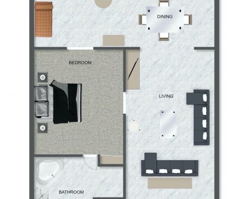 Example Layout of a One Bedroom Apartment at Mango Lagoon Resort, Palm Cove accommodation.